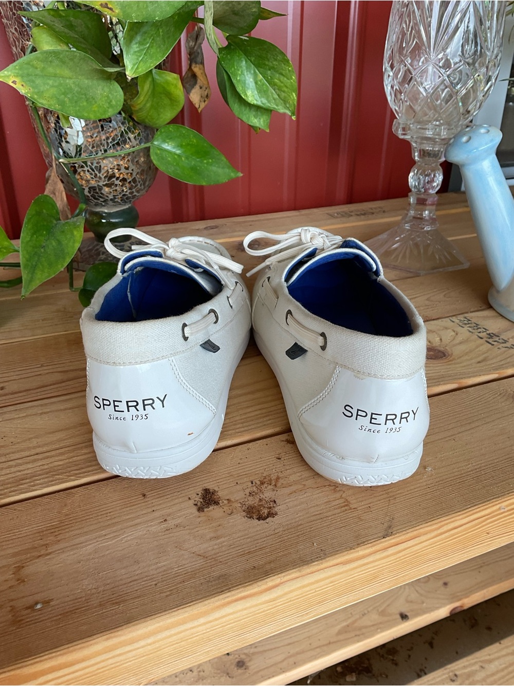 Sperry Canvas Boat Shoes - White. Size 10 - Picture 5 of 8